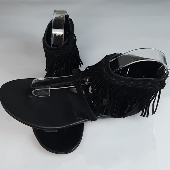 Diane Von Furstenberg DVF Paloma Suede Fringe Sandals Size 6 - Picture 13 of 16